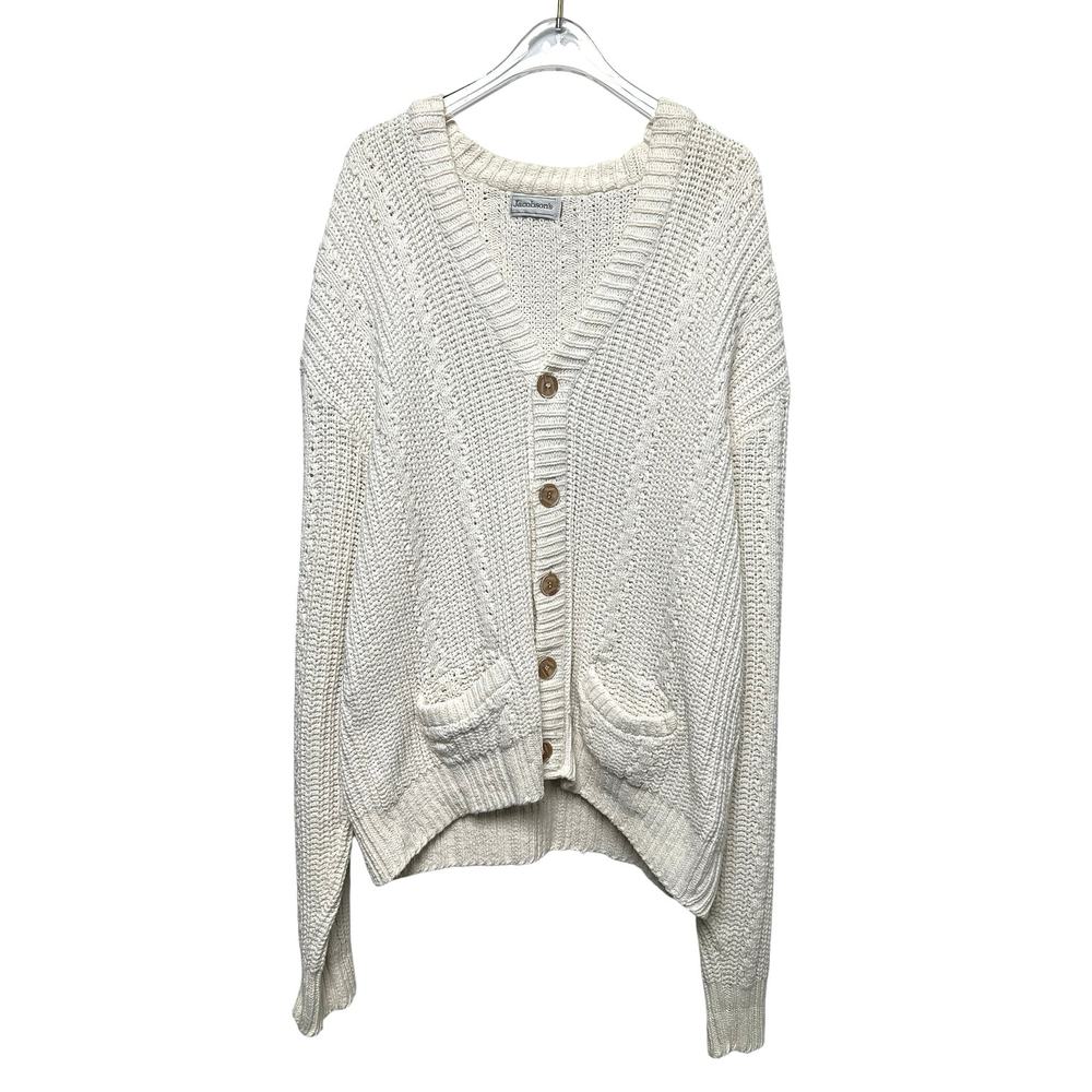 90s Vintage Jacobson's Ivory Knitted Grandpa Cardigan